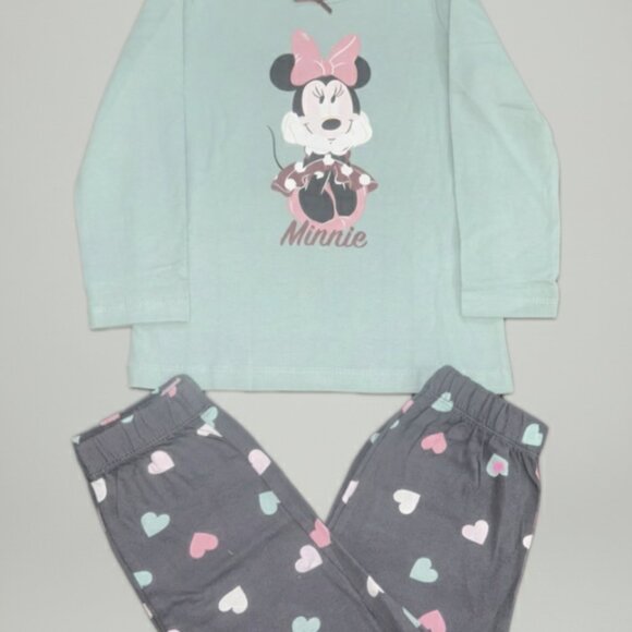 Cute Minnie Mouse Aqua T-Shirt & Heart Print Leggings Set for Girls NWT 4T - Picture 2 of 4